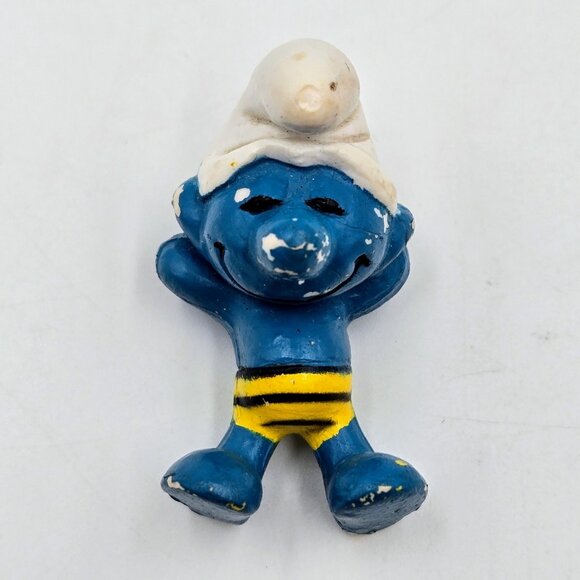 Vintage Smurf Lot Peyo Schleich W. Germany Figurines Lot Of 3 Read - Picture 9 of 16